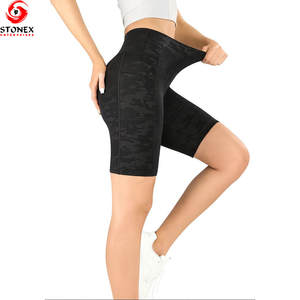 Shorts de yoga respirants de haute qualité pour femmes, taille élastique, coupe ajustée, en spandex/polyester, vêtements de sport et de fitness - Product Image 6