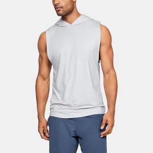 Otoño nueva moda sin mangas gimnasio chaleco 100% algodón Sudadera con capucha transpirable Casual entrenamiento deporte Activewear para hombres - Product Image 4