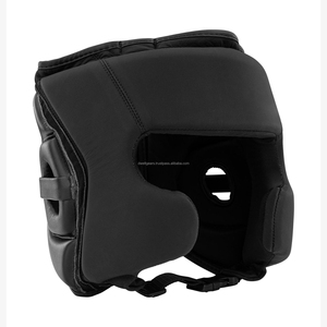 Black PU Leather Microfiber Breathable Boxing Head Guard for Children Custom Logo Professional Training Headgear - Product Image 6