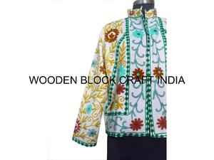 Chaqueta Suzani de Tela de Pato para Mujer, Nueva Tendencia, Chaqueta Corta de Invierno de Algodón Acolchado Hecha a Mano, Estilo Regalo - Product Image 2