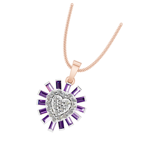 Pendentif coeur en or massif 14K à la mode du fabricant direct avec chaîne de boîte diamant fin cultivé en laboratoire OEM ODM acheter en vrac Inde - Product Image 1