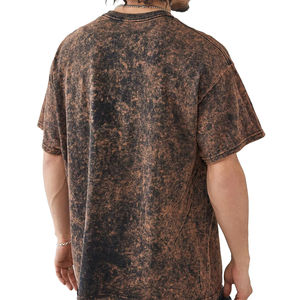 T-shirt personnalisé à épaules tombantes en coton blanc épais délavé à l'acide T-shirts surdimensionnés T-shirt vintage - Product Image 2