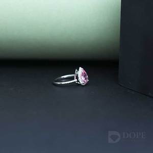 Anillo elegante de oro fino de 14 quilates para mujer, impresionante piedra de color rosa para bodas y fiestas, añade un toque de sofisticación y encanto - Product Image 2