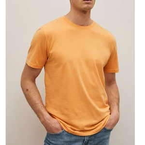 Venta al por mayor 100% algodón camiseta transpirable sólido estampado entallado Jersey Casual cuello redondo diseño personalizado - Product Image 6