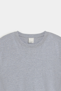 เสื้อยืดคอกลมแขนสั้นของผู้ชายผ้าฝ้ายสีทึบเสื้อลำลองทรงหลวมเรียบง่าย - Product Image 5