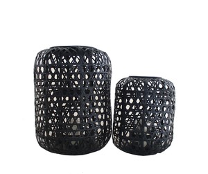 Productos calientes para minoristas Candelabros de bambú y ratán Linternas con asa Linternas decorativas Candelabros de alta calidad - Product Image 6