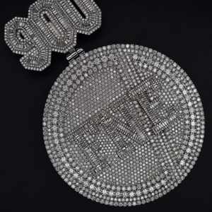 จี้เงินแท้ 925 สไตล์ฮิปฮอป ตัวอักษร 3 มิติ สองสี ประดับเพชรโมอิสซาไนต์แบบกำหนดเอง VVS ชุบโรเดียม ดีไซน์วงกลม - Product Image 1