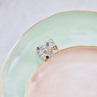 Penjualan Panas Cincin Multi Band Gaya Knuckle Batu Permata Tujuh Chakra Alami Perak Sterling 925 yang Indah untuk Wanita Pesta Pernikahan Emas.