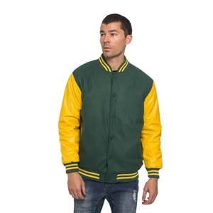 Nueva chaqueta de moda al por mayor cuello acanalado con puños chaqueta Varsity para hombre chaqueta de bombardero de béisbol universitario Letterman - Product Image 1