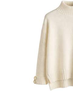 Ensemble de pull en tricot personnalisé et de pantalon large pour femmes, pull à col montant, vêtements de détente confortables pour l'hiver, fabricant personnalisé, approvisionnement OEM - Product Image 2