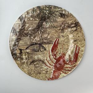 Placa de melamina redonda martillada barata segura con impresión de <span class=keywords><strong>mariscos</strong></span> personalizada de fábrica de 10,6 pulgadas - Product Image 3