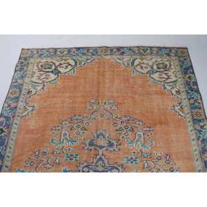 Grand tapis vintage de 5,3 x 8,6 pieds, tapis persan turc orange - Product Image 5