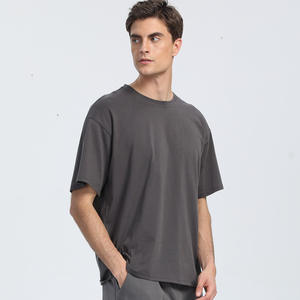 Personalizado Nuevo Diseño de Manga Corta Liso Gimnasio Color Sólido Peso Pesado de Gran Tamaño de Algodón Orgánico Hombres Gimnasio Camiseta para hombres - Product Image 3