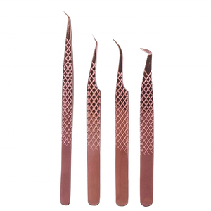 Venta al por mayor de pinzas con logotipo personalizado, punta de fibra con volumen, pinzas de aislamiento de acero inoxidable con Etiqueta Privada, pinzas para extensión de pestañas - Product Image 1