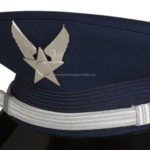 Gorra negra de lana de alto rango Air-Force, nuevo diseño elegante, logotipo bordado, accesorio de uniforme personalizado de alta calidad, uso diario para adultos - Product Image 3