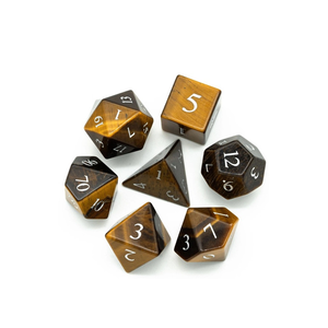 Dés en pierre de haute qualité Œil de tigre Cristal naturel Reiki Pierres précieuses de guérison Pierre gravée Dés personnalisés Vikings Cristal - Product Image 2