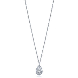 Gota forma de ojo plata encanto COLLAR COLGANTE 925 plata esterlina joyería turca - Product Image 1