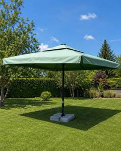 Parasol commercial d'extérieur Gold Umbrella 3m 300*300/8 Magnum télescopique moderne avec mât en aluminium et base en marbre pour hôtel - Product Image 1