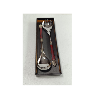 Vente en gros service à salade en acier inoxydable style cuillère ensemble de couverts de luxe ensemble de couverts en acier inoxydable 304 ensemble de service à salade - Product Image 1