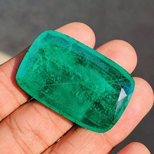 แซมเบียเฉดสีมรกตคู่ของควอตซ์ตัดเป็นรูปแปดเหลี่ยมอัญมณีหลวมขนาดสอบเทียบสำหรับการทำเครื่องประดับ - Product Image 4