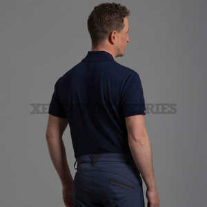 TS007 Vêtements équestres Hauts d'équitation T-shirt graphique ample et décontracté à manches courtes pour hommes Western Navy - Product Image 3