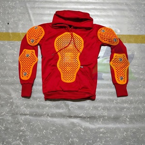 100% chaqueta con capucha de algodón para motocicleta CE blindado Nivel 2 almohadillas naranjas a prueba de viento de talla grande sudaderas con capucha para seguridad de motorista - Product Image 5