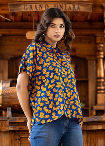 100% Rayon Casual <b>Top</b> Eco-Friendly Floral Screen Printed with Handcrafted Ethnic Motifs Breathable Summer Wear Comfortable <b>Top</b> - Product Image 5