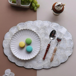 Mantel individual de concha de fregona con incrustaciones de nácar manteles individuales decorativos para servir para comedor - Product Image 3
