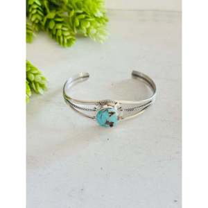 Larry Moses Yazzie Royston Fashion <b>Cuff</b> <b>Bracelet</b> Handcrafted with Turquoise & Sterling <b>Silver</b> - Product Image 1