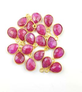 Pendentif en forme de poire en pierre précieuse rubis, pendentif à breloques en pierre précieuse pour la fabrication de bijoux - Product Image 1