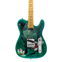 Guitare électrique multi-effets D-133 avec pédale, double manche bleu et vert, manche en érable canadien personnalisé, guitare électrique à coupe simple