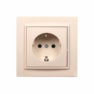 ซ็อกเก็ตฝังผนังไฟฟ้า IP22 220V 16A ลาเต้ทันสมัยพร้อมสายดินพลาสติกทองแดงทองแดงมาตรฐานอียูสหราชอาณาจักร - Product Image 1