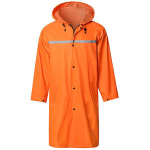 Customized Rainwear Men PU Waterproof Hooded <b>Rain</b> <b>Coat</b> Windproof Breathable <b>Plus</b> <b>Size</b> Orange Color Raincoat - Product Image 1