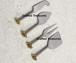 Best Wedding Dinner Spreaders Set Attractive Leaf Design Brass Handle Portugal Cutlery Stainless Steel Blade <b>Knives</b> Metal for - Product Image 3