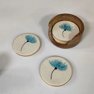 Posavasos modernos de madera de mango, alfombrillas y almohadillas ecológicas hechas a mano únicas, perfectas como regalo, posavasos con estampado de madera natural y esmalte - Product Image 1