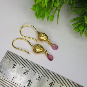 Pendientes de Turmalina con Baño de Oro de 18K y Plata 92.5 - Joyería Elegante y Lujosa con Piedras Preciosas para Uso Diario, Bodas y Fiestas - Product Image 4