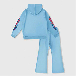 Ensemble sweat à capuche et pantalon de survêtement à logo personnalisé de haute qualité Streetwear unisexe décontracté à manches longues sweat à capuche et pantalon de survêtement unisexe - Product Image 2