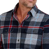 Chemises en flanelle pour hommes, style décontracté, motif uni, col rabattu, poches personnalisées, 100% coton, séchage rapide, respirant, écologique