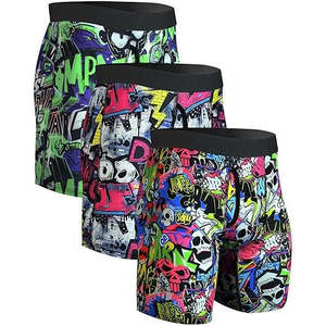 Sous-vêtements athlétiques pour hommes XXL, boxers en maille de haute qualité, taille classique, jambes longues, logo à la taille, 90% polyester, 10% élasthanne - Product Image 1