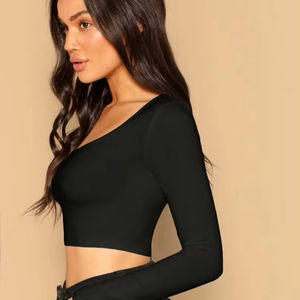 เสื้อครอปแขนยาวพิมพ์ลายสำหรับผู้หญิงเสื้อกล้ามเล่นกีฬายิมฤดูร้อน - Product Image 1