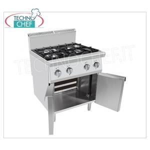 Technochef - Cuisinière à gaz 4 brûleurs sur meuble, 21,00 kW - Product Image 1
