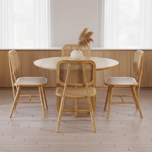 Mesa de cocina de diseño minimalista de madera de teca real de madera maciza para muebles de interior y muebles de cocina - Product Image 1