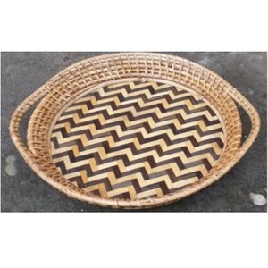 Vente en gros de plateaux de fruits naturels en rotin, ronds et traditionnels faits à la main, de différentes tailles, plateaux de service en rotin personnalisés, plateaux de décoration pour la maison - Product Image 5