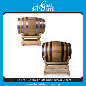 Barril de Vino de Madera de Pino Marrón Hecho a Mano de 100 Litros, Estilo Tambor/Cubo, con Acabado de Laca Negra, para Vino o Cerveza - Product Image 6