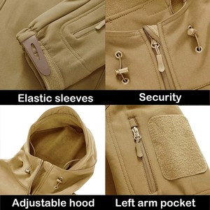 Ventes en gros de vestes softshell réversibles à capuche pour hommes 2025, imperméables, élégantes, de couleur unie, coupe-vent en toile, logo personnalisé, hiver - Product Image 2
