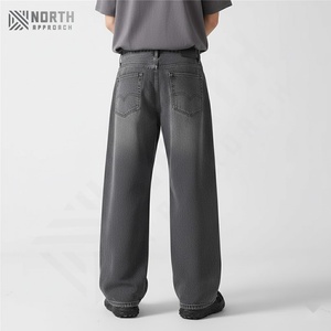 กางเกงยีนส์เดนิมผู้ชายคุณภาพสูงแบบสั่งทำพิเศษ พร้อมปักลายตัวอักษร ทรงตรง หลวม สไตล์สตรีทแวร์ ย้อนยุค - Product Image 2