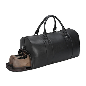 Sac de voyage pour homme en cuir pleine fleur, souple, pour affaires et sport, avec compartiment à chaussures - Product Image 1