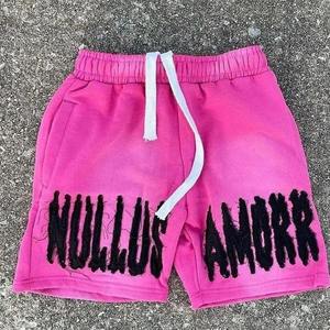 Shorts lourds pour hommes en coton éponge surdimensionné à séchage rapide respirant en détresse Vintage lavage à l'acide Shorts pour hommes - Product Image 5