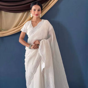 Hermoso diseñador indio puro seda suave bordado pesado secuencia trabajo estilo tradicional boda alta calidad fiesta de mujer - Product Image 1