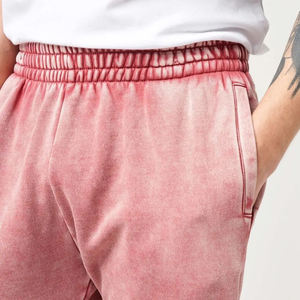 Professionnel fabrique lavage à l'acide conception formation Gym Jogging taille moyenne plat avant léger hommes joggeurs décontractés - Product Image 2